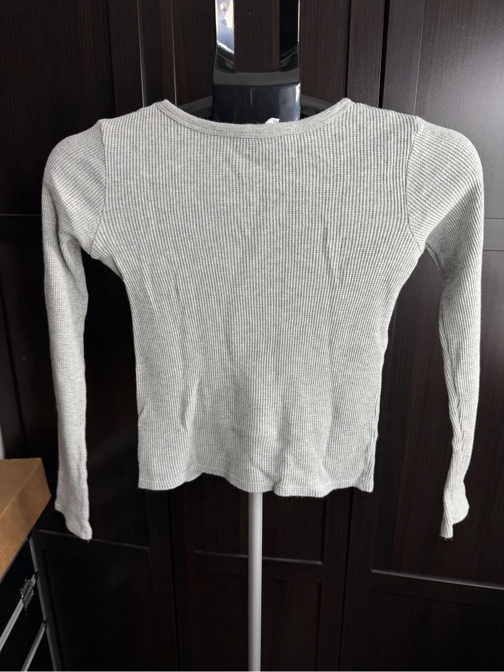 GAP Kids Heather Gray Ribbed Crew Neck Sweater